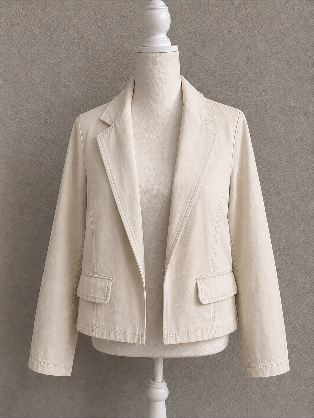 Liverpool Los Angeles Aspen Fitted Blazer Beige Open Front NWOT Womens Large